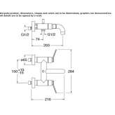 Wall-mounted bathtub faucet with individual rosettes Itatuba