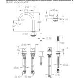 5-hole deck-mounted bathtub faucet with hand shower Corfu