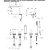 5-hole deck-mounted bathtub faucet with hand shower Claix