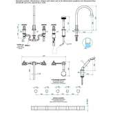 Bathtub faucet and hand shower powered by a mixer with a progressive insert Narince