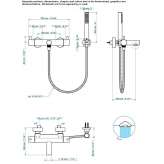 Thermostatic bath and shower faucet for wall mounting Nizip