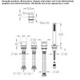 4-hole bathtub faucet for countertop installation with a shower hand Jasionow