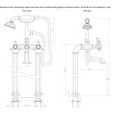 External standing bathtub faucet with a hand shower Trier