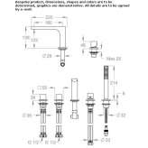 Countertop-mounted, 5-hole, concealed bathtub faucet with a shower head Sens