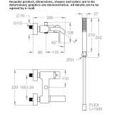 3-hole wall-mounted bathtub faucet with hand shower Osychky