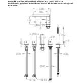 5-hole deck-mounted bathtub faucet with hand shower Hurezani