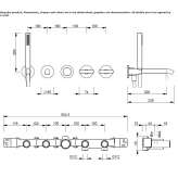 5-hole bathtub faucet for wall mounting Amidon