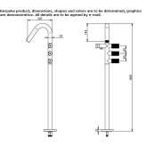 Floor-standing stainless steel bathtub faucet with a hand shower Alfano