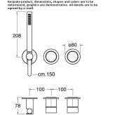 3-hole stainless steel shower set with hand shower Pliska