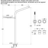 Set of a 4-hole freestanding bathtub with a shower head Pliska