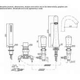 Countertop-mounted brass bathtub faucet with a hand shower and a flexible hose Beznea