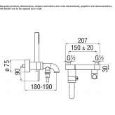 Single-lever wall-mounted bathtub faucet Nexpan