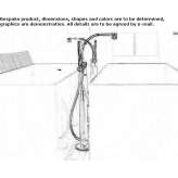 Bathtub faucet standing on the floor with a shower hand Oronz