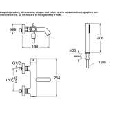 3-hole wall-mounted bathtub faucet with hand shower Marki