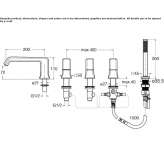 Set of a 5-hole bathtub with a shower head Valseca