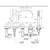 Set of a 5-hole bathtub with a shower head Kerman