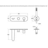 Bathtub set with diverter and hand shower Delaware