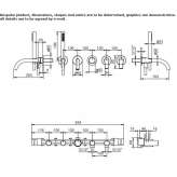 Set of 5-hole wall-mounted bathtub with a shower head Zoppola