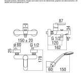 Wall-mounted bathtub faucet with a shower hand Noank