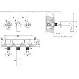 3-hole bathtub tap in chrome-plated brass Ballarat