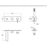 Wall-mounted bathtub faucet with a shower hand Kamyshla