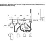 4-hole bathtub set with a hand shower Laramate