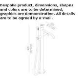 Floor-standing stainless steel bathtub faucet with a hand shower Casale