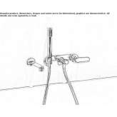 Wall-mounted bathtub faucet with a shower hand Oronz