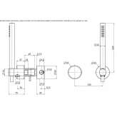 Hydrogressive stainless steel shower faucet with a shower hand Etucuaro