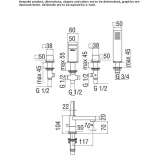 4-hole bathtub set with a hand shower Yaguaron