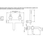 Set of outdoor, wall-mounted brass single-lever bathtub Castuera