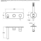 Bateria wannowa ścienna jednouchwytowa z główką prysznicową Ksiazki