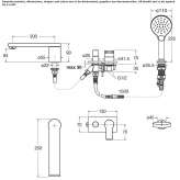 4-hole bathtub set with a hand shower Ardud