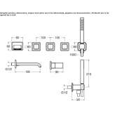 Wall-mounted bathtub set with diverter and hand shower Valseca