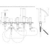 Set of a 5-hole bathtub with a shower head Tornala