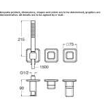 Single-lever bathtub set with a shower hand Valseca