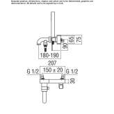 Wall-mounted bathtub faucet with a shower hand Castione