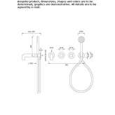 4-hole wall-mounted bathtub faucet with hand shower Trinidad