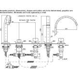 Set of a 5-hole bathtub with a shower head Joppolo