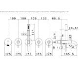 Set of concealed bathtub for wall mounting with a hand shower Wamboin