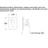 Single-lever shower faucet with diverter and plate Elmas