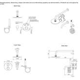 Set of a 5-hole wall-mounted bathtub with a shower head Channing