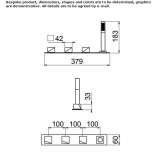 4-hole bathtub faucet for countertop installation with a shower hand Ormeau