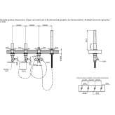 4-hole bathtub faucet for countertop installation with a shower hand Breo