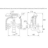 Two-hole wall-mounted bathtub faucet Okemos