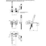 Set of concealed bathtub for wall mounting with a hand shower Breo