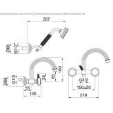 3-hole set of outdoor steel bathtubs for wall mounting Bobowo