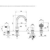 Steel 4-hole deck mounted bathtub faucet Bobowo