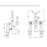 Outdoor 2 Hole Deck Mounted Steel Bathtub Faucet Gulzow