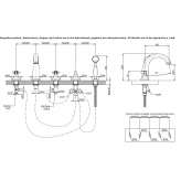 4-hole bathtub faucet for countertop installation with a shower hand Eresing